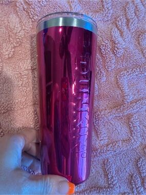 DUNKIN Bright Metallic Pink Stainless Tumbler